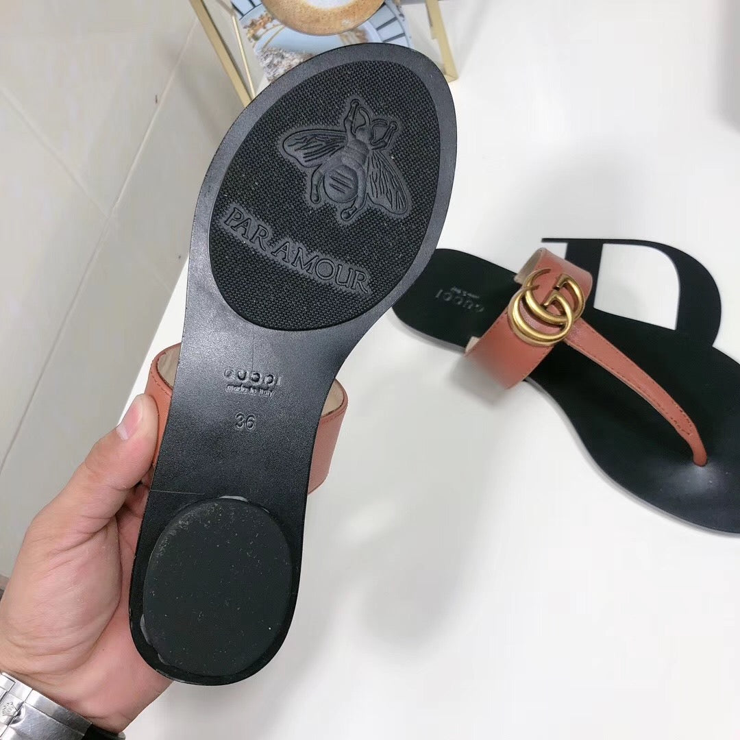 GG136 Hot sale fashion brand G slippers shoes for woman with packaging