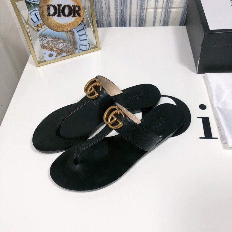 GG136 Hot sale fashion brand G slippers shoes for woman with packaging