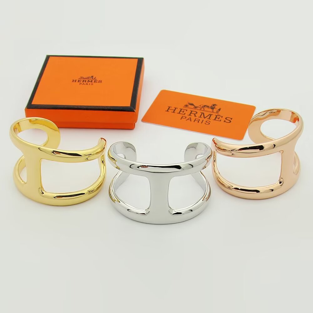 HEM50 New arrive gold silver fashion Cuff bangle for woman men beautiful gift to choose gift