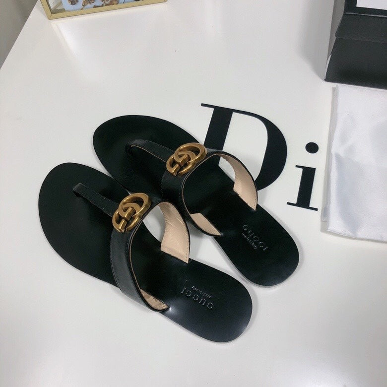 GG136 Hot sale fashion brand G slippers shoes for woman with packaging