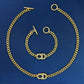 DEM148 Hot sale fashion GOLD color  necklace and bracelets for woman size jewelry for woman gift