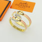 HEM51 New arrive gold silver fashion Cuff bangle for woman men beautiful gift to choose gift