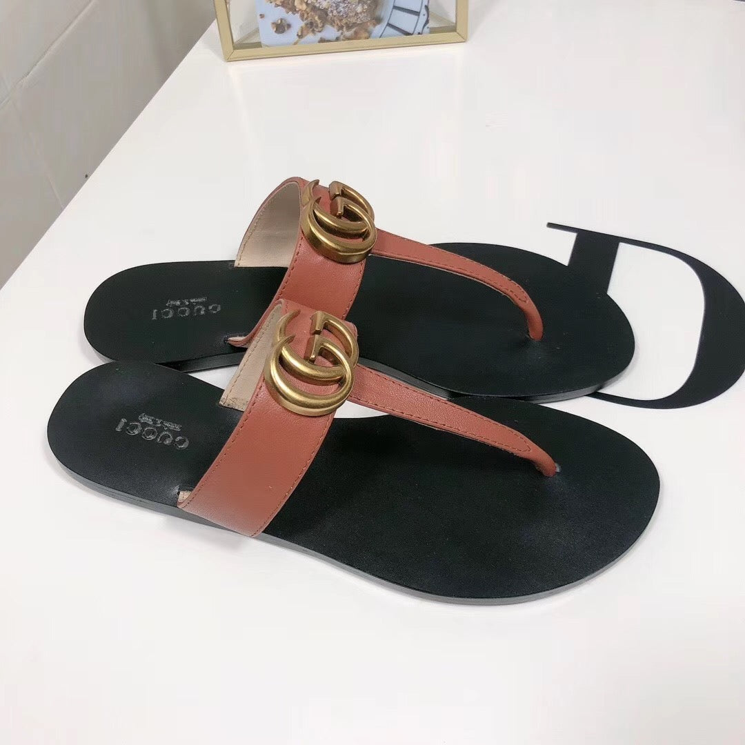 GG136 Hot sale fashion brand G slippers shoes for woman with packaging