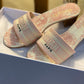 DEM138 Hot sale fashion Embroidered slippers shoes for woman with packaging