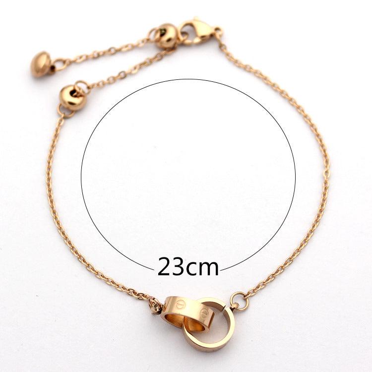 CB510  Hot sale 316L Fashion Stainless Steel Double annulation bracelet&bangle