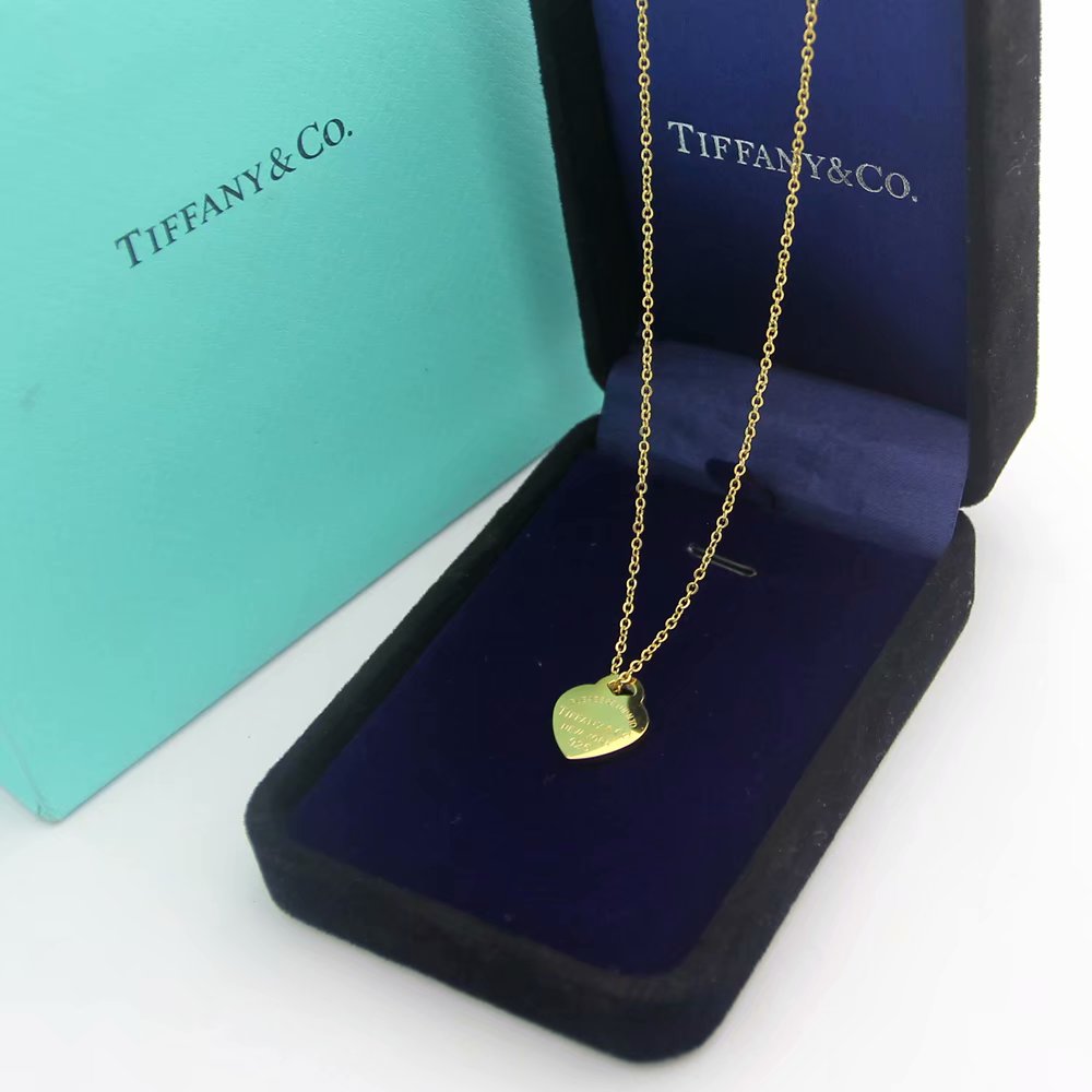 TN18 New Fashion Titanium steel Heart Necklace for Women gift Couples Cubic Zirconia Wedding Necklace