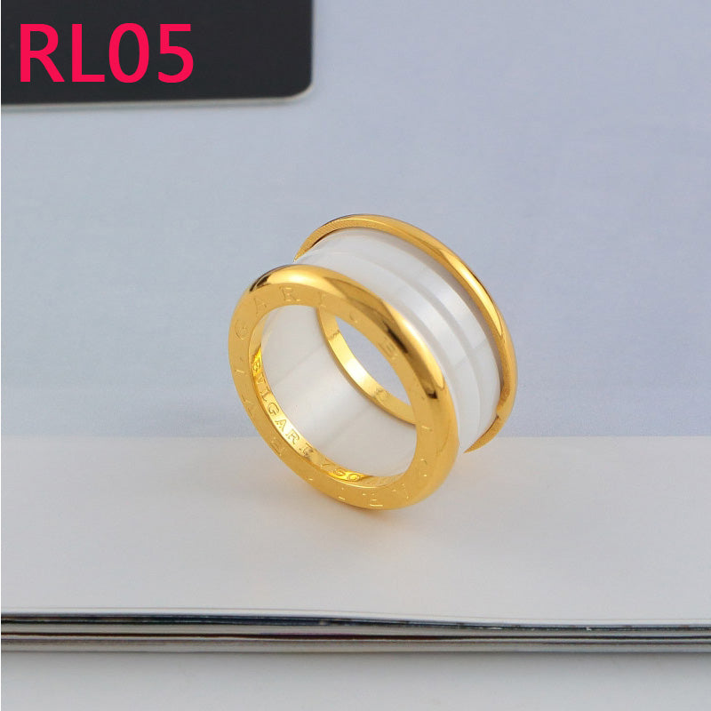 RL05 New Fashion Titanium steel  ring for Women jewelry Couples Anel Cubic Zirconia Wedding Bands gift