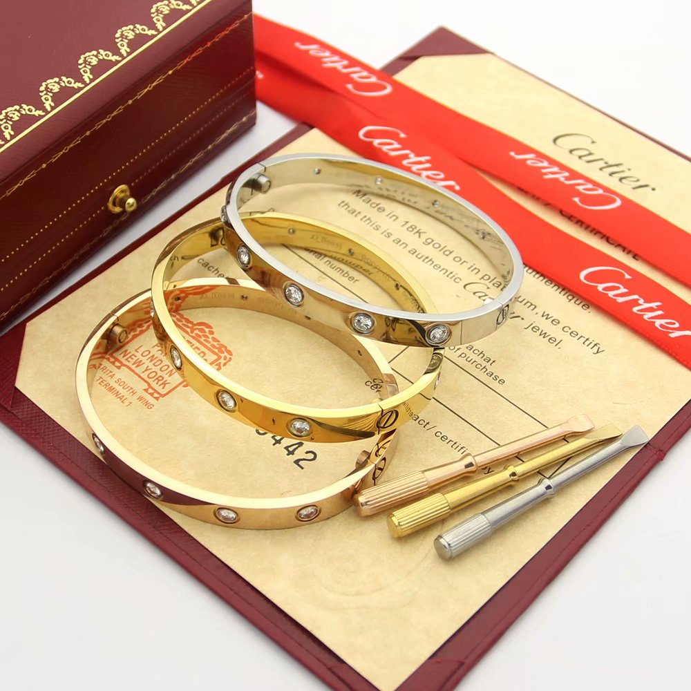 BC150 SET Hot sale 316L Fashion Stainless Steel bracelet&bangle with 10 stones and with screwdriver with packing