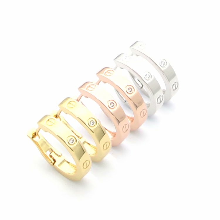 CB112 Fashion Titanium Stainless Steel Wedding earring Bague Femme for woman Men gift