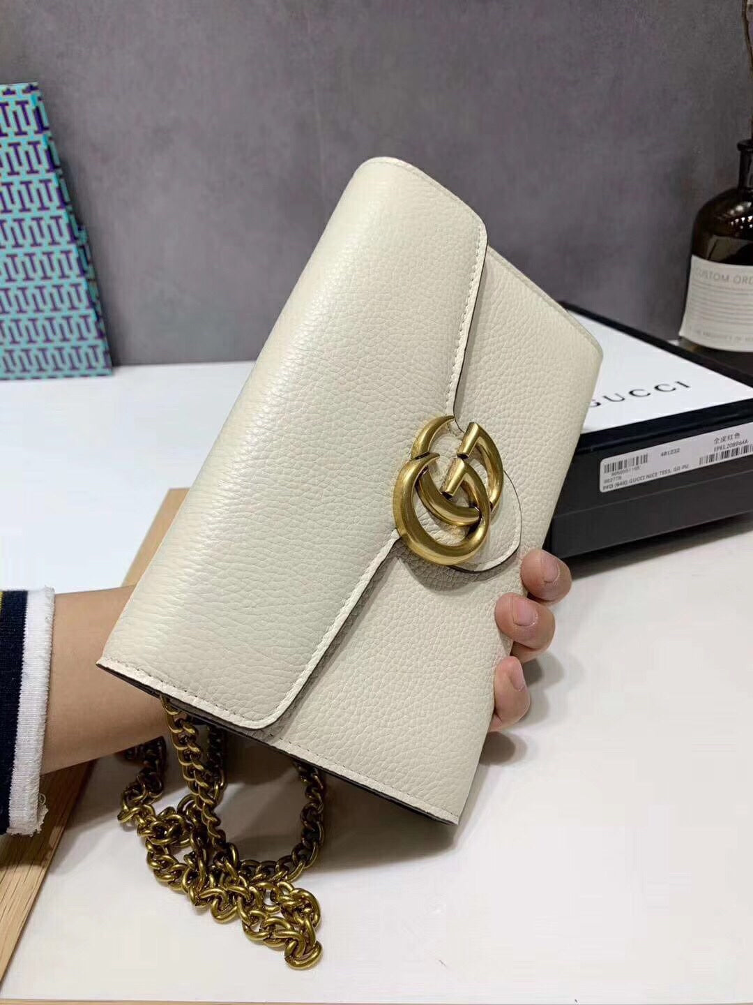 GB15 New Fashion Women Beautiful PU Bag colours chain Shoulder bag Mobile phone package