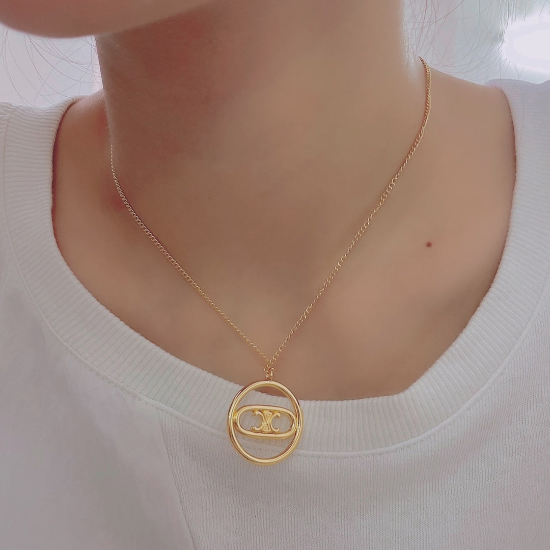 SLEM02 New arrive Fashion Design gold color necklace Charm For Women Jewelry