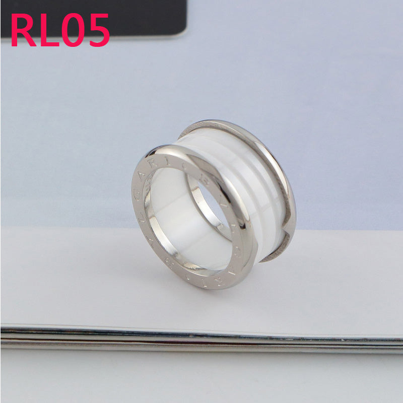 RL05 New Fashion Titanium steel  ring for Women jewelry Couples Anel Cubic Zirconia Wedding Bands gift