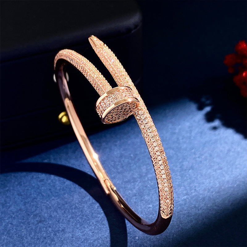 CREM09  Hot sale 316L Fashion Stainless Steel bracelet&bangle with full cz bangle for woman size