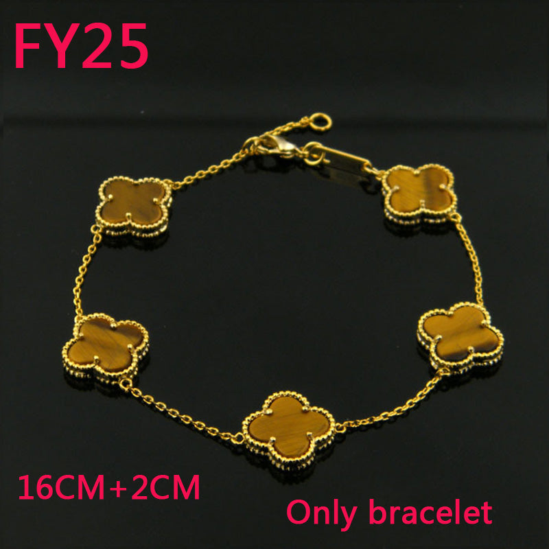 FY25 New Fashion Titanium steel Gold White Bracelet beautiful for Women Charm Bracelet Couples gift