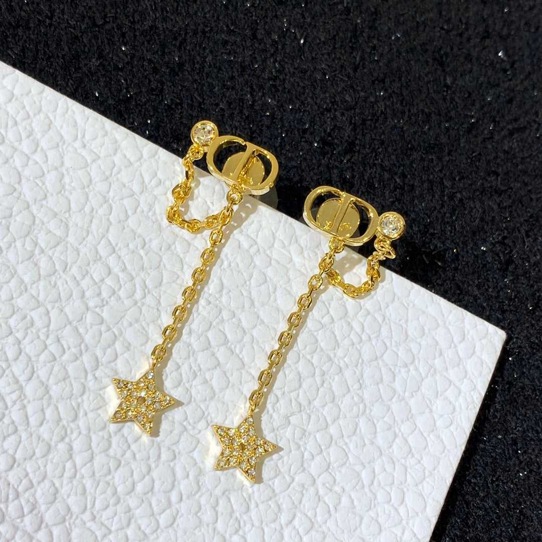 DEM16 New arrive fashion gold color long earring  for woman jewelry beautiful jewelry no with box