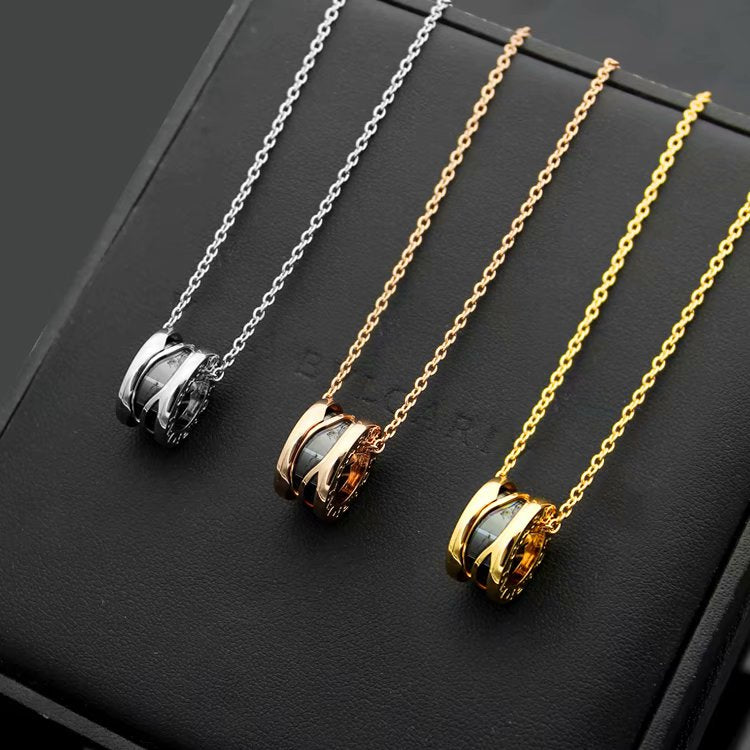 BNT20 New Fashion Titanium steel ceramic Necklace for Women Couples Anel Cubic Zirconia Wedding Bands