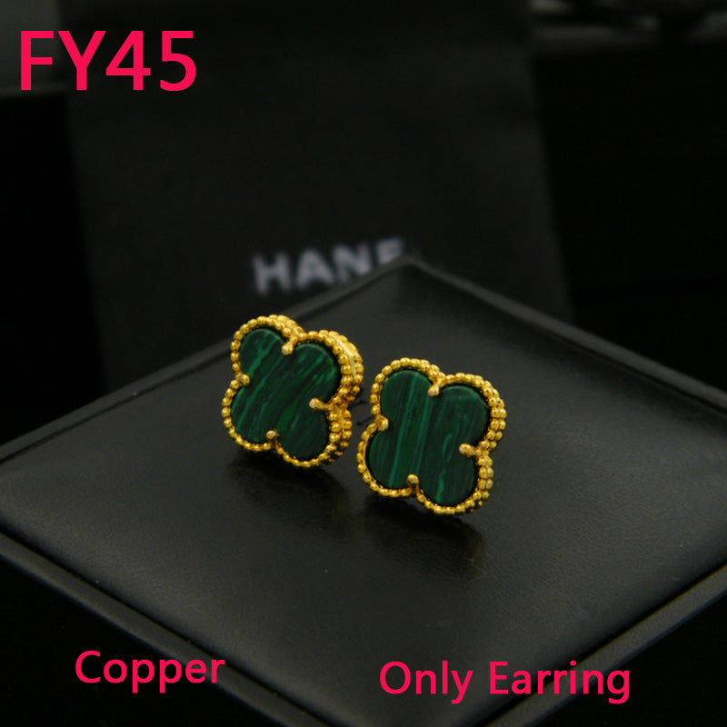 FY45 New Fashion Titanium steel colours black white /red /green earring for Women Charm flower bangle Couples