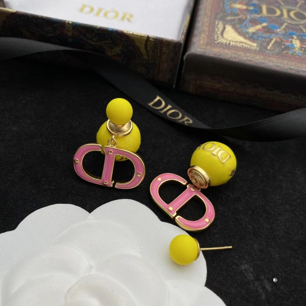 DEM23 New arrive fashion gold color blue and yellow earring  for woman jewelry beautiful jewelry no with box