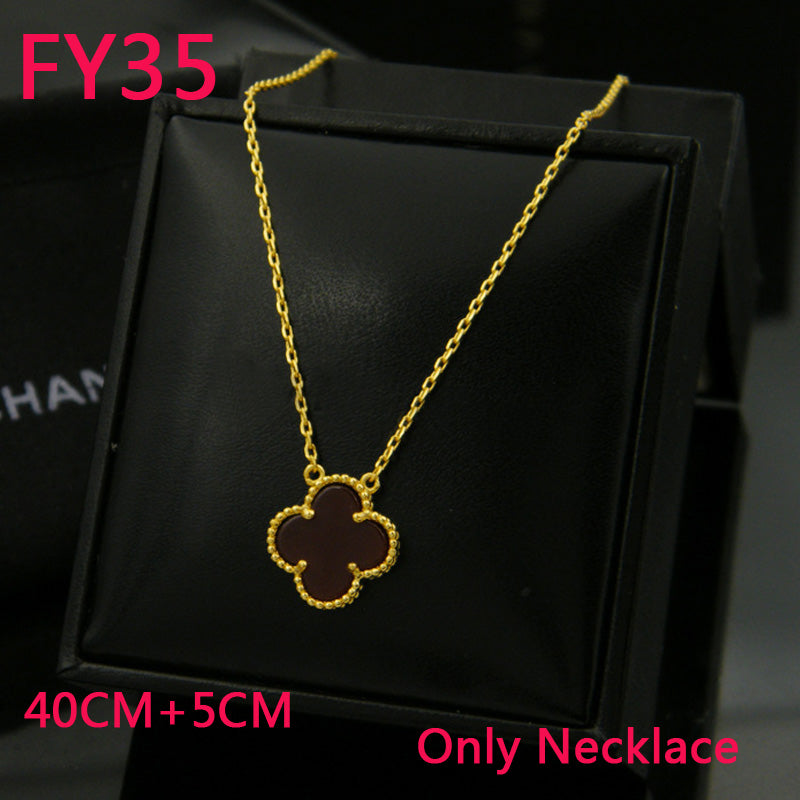 FY35 New Fashion Titanium steel colours black and white /red /green Necklace for Women Charm Necklace Couples gift