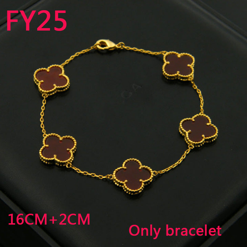 FY25 New Fashion Titanium steel Gold White Bracelet beautiful for Women Charm Bracelet Couples gift