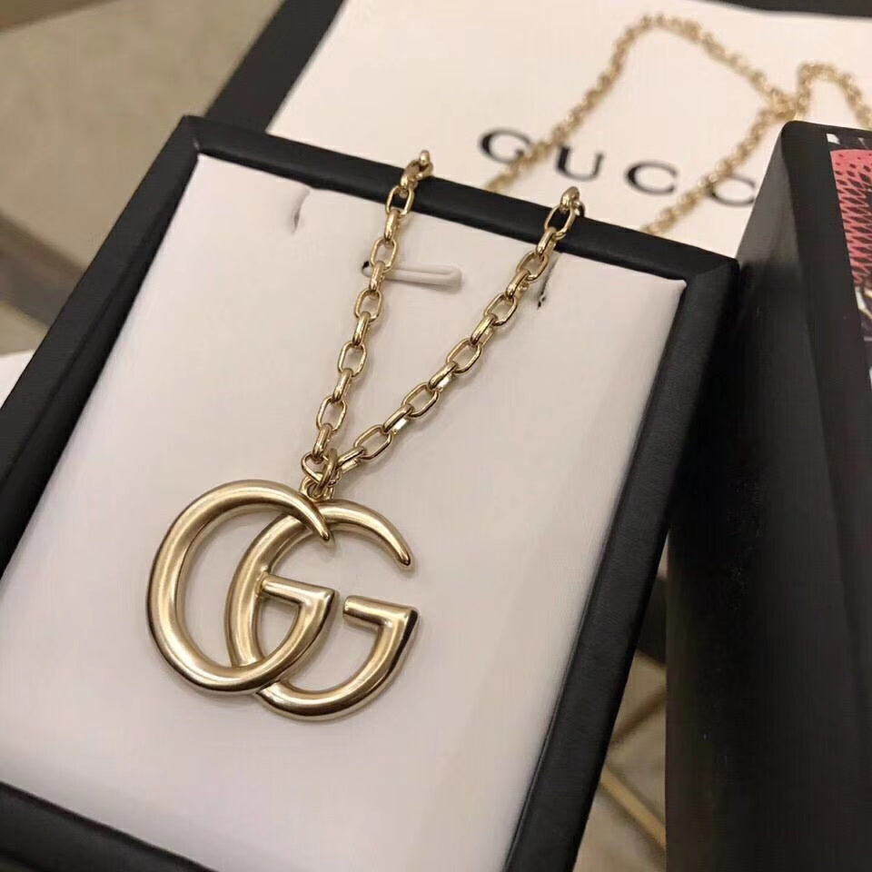 GT61 New Fashion Titanium steel with full Gold Necklace beautiful for Women Couples Necklace Cubic Zirconia