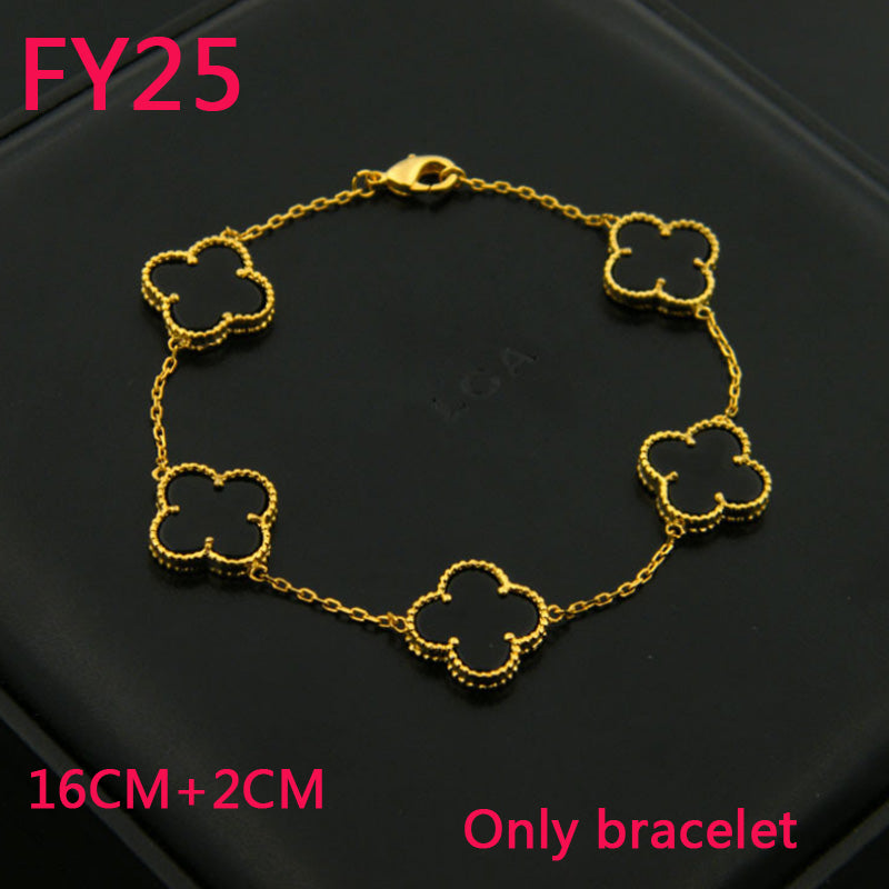 FY25 New Fashion Titanium steel Gold White Bracelet beautiful for Women Charm Bracelet Couples gift