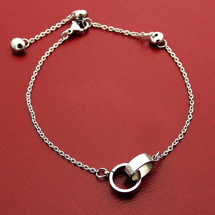 CB510  Hot sale 316L Fashion Stainless Steel Double annulation bracelet&bangle