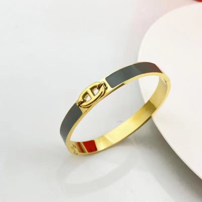 HEM22 Fashion Titanium Stainless Steel Wedding bracelet Bague Femme for woman Men gift