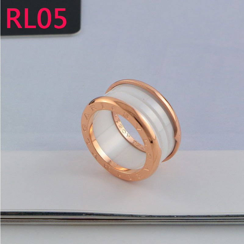 RL05 New Fashion Titanium steel  ring for Women jewelry Couples Anel Cubic Zirconia Wedding Bands gift