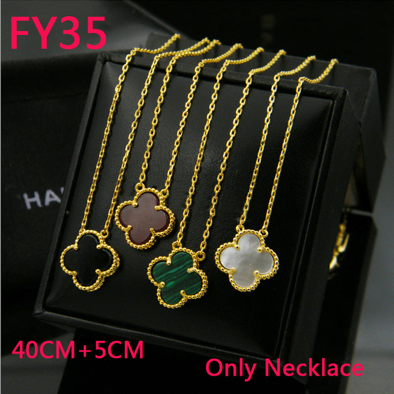 FY35 New Fashion Titanium steel colours black and white /red /green Necklace for Women Charm Necklace Couples gift