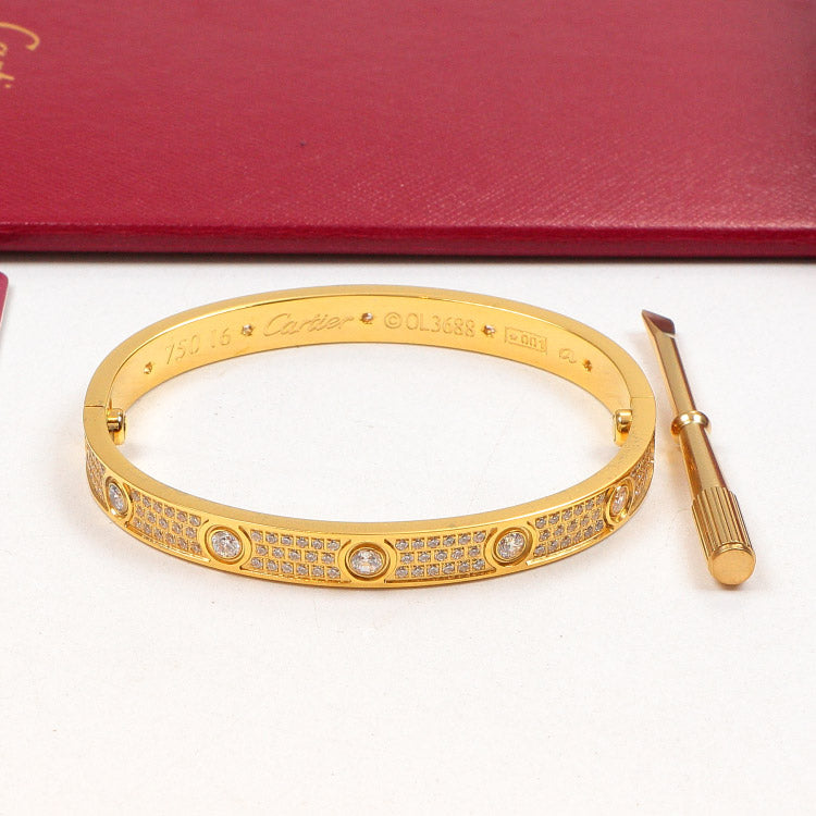 CB107  Hot sale 316L Fashion Stainless Steel bracelet&bangle with full cz bangle for woman size