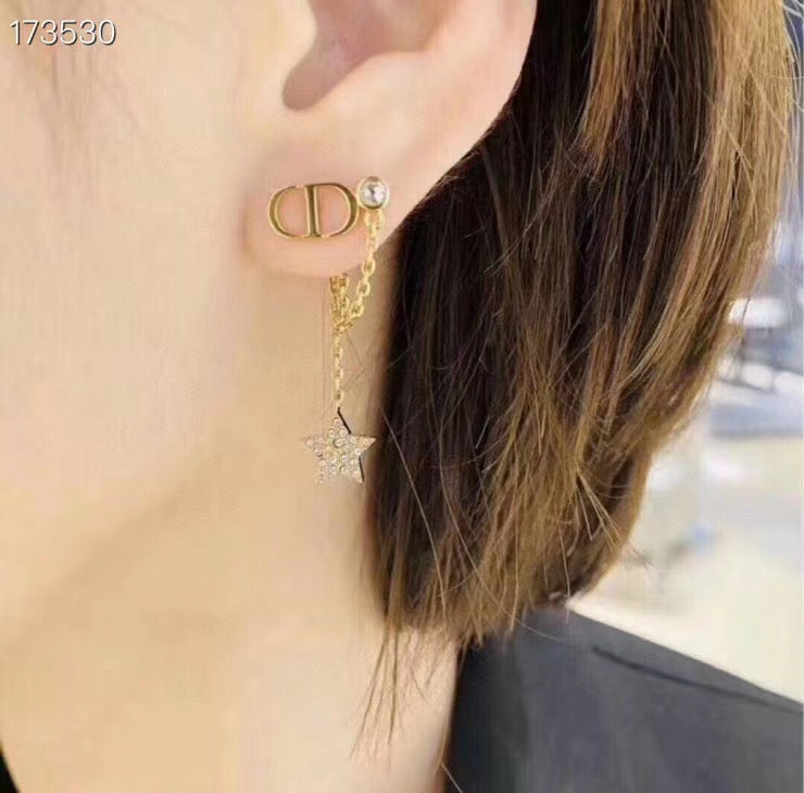 DR44 New Fashion Stainless Steel Jewelry Design long Stud Earring For Women Gold  Earrings