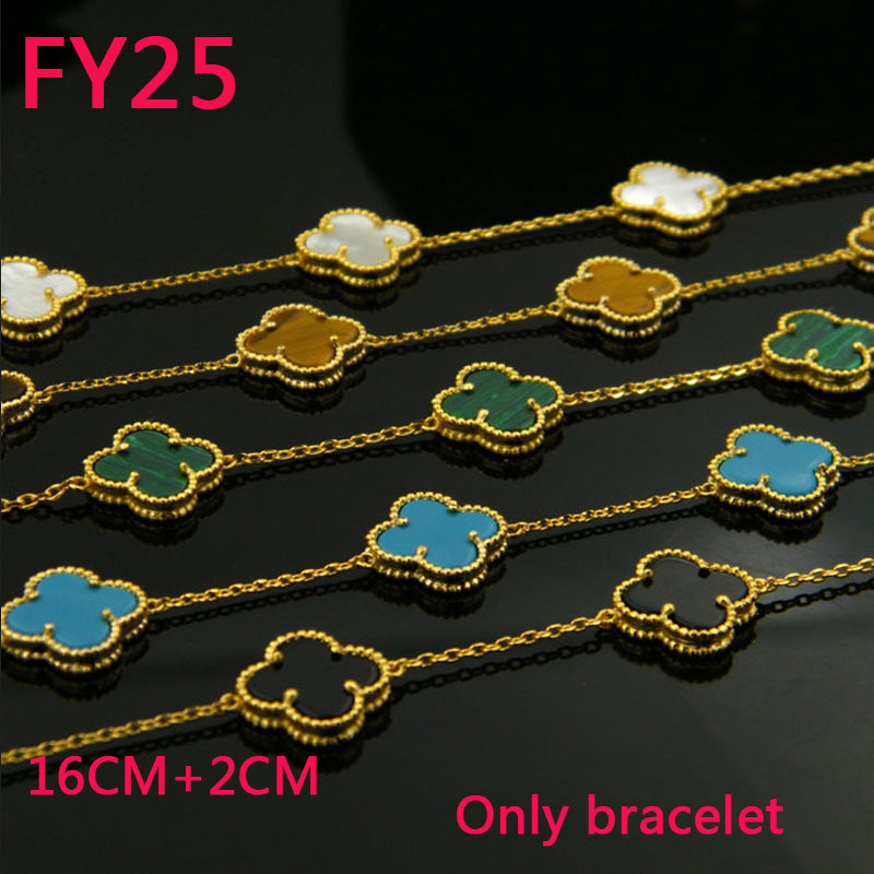 FY25 New Fashion Titanium steel Gold White Bracelet beautiful for Women Charm Bracelet Couples gift