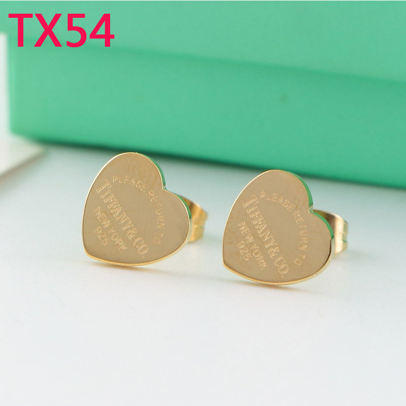 TX54 New Fashion Titanium steel earring for Women gift Couples Cubic Zirconia Wedding