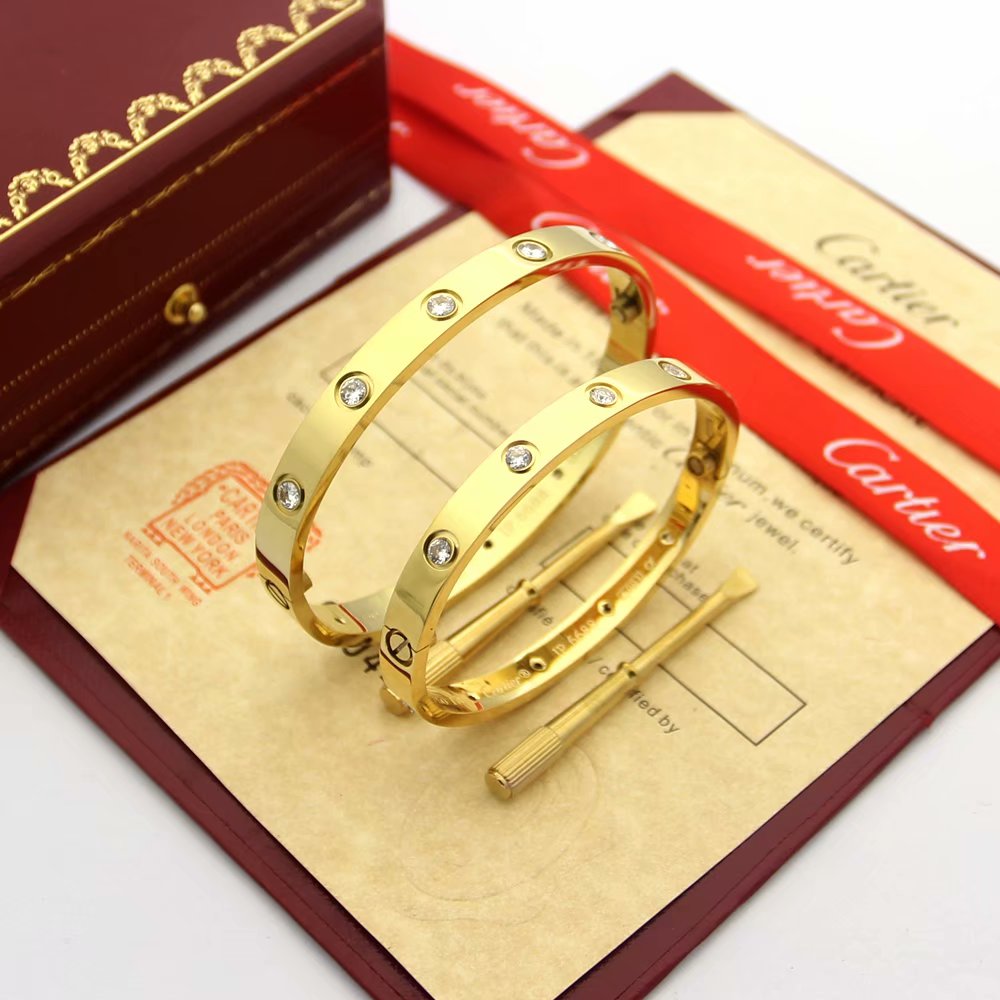 BC150 SET Hot sale 316L Fashion Stainless Steel bracelet&bangle with 10 stones and with screwdriver with packing