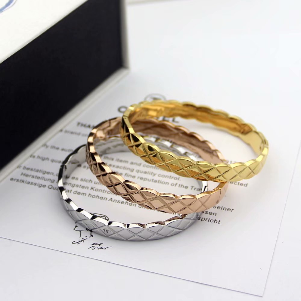 HC09 Stainless Steel Fashion Gold Plating Bracelets&Bangles for Women Rose Gold Color Charming Cuff Bracelet Jewellery Gift