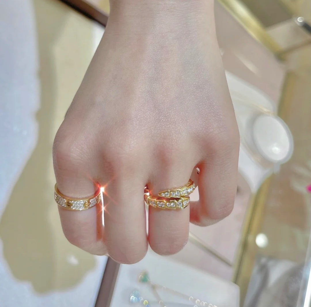 BEM07 New fashion gold full cz ring  can adjust size for woman beautiful jewelry to choose gift