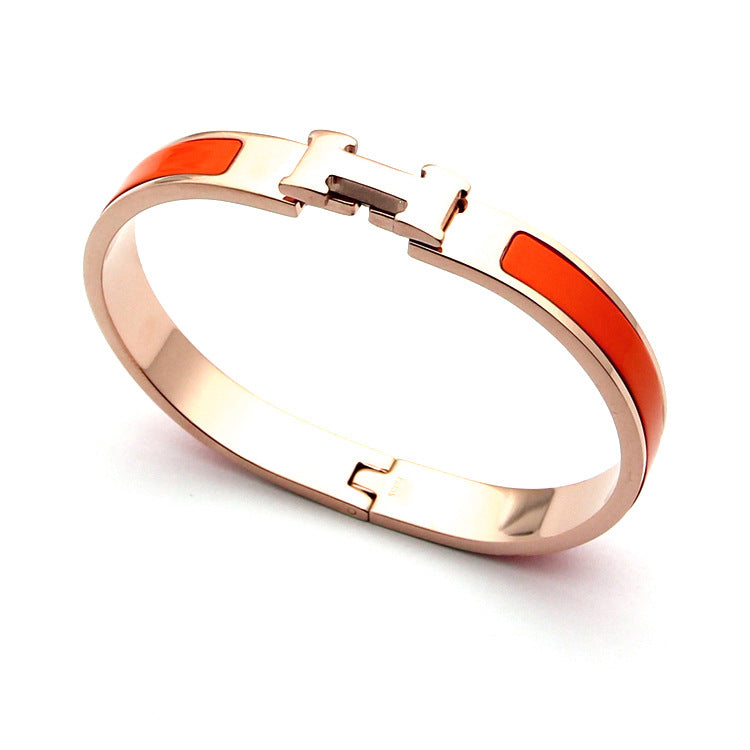 b3 Hot sale 8mm wide H bracelet for woman jewelry orange/black/white/red color to choose