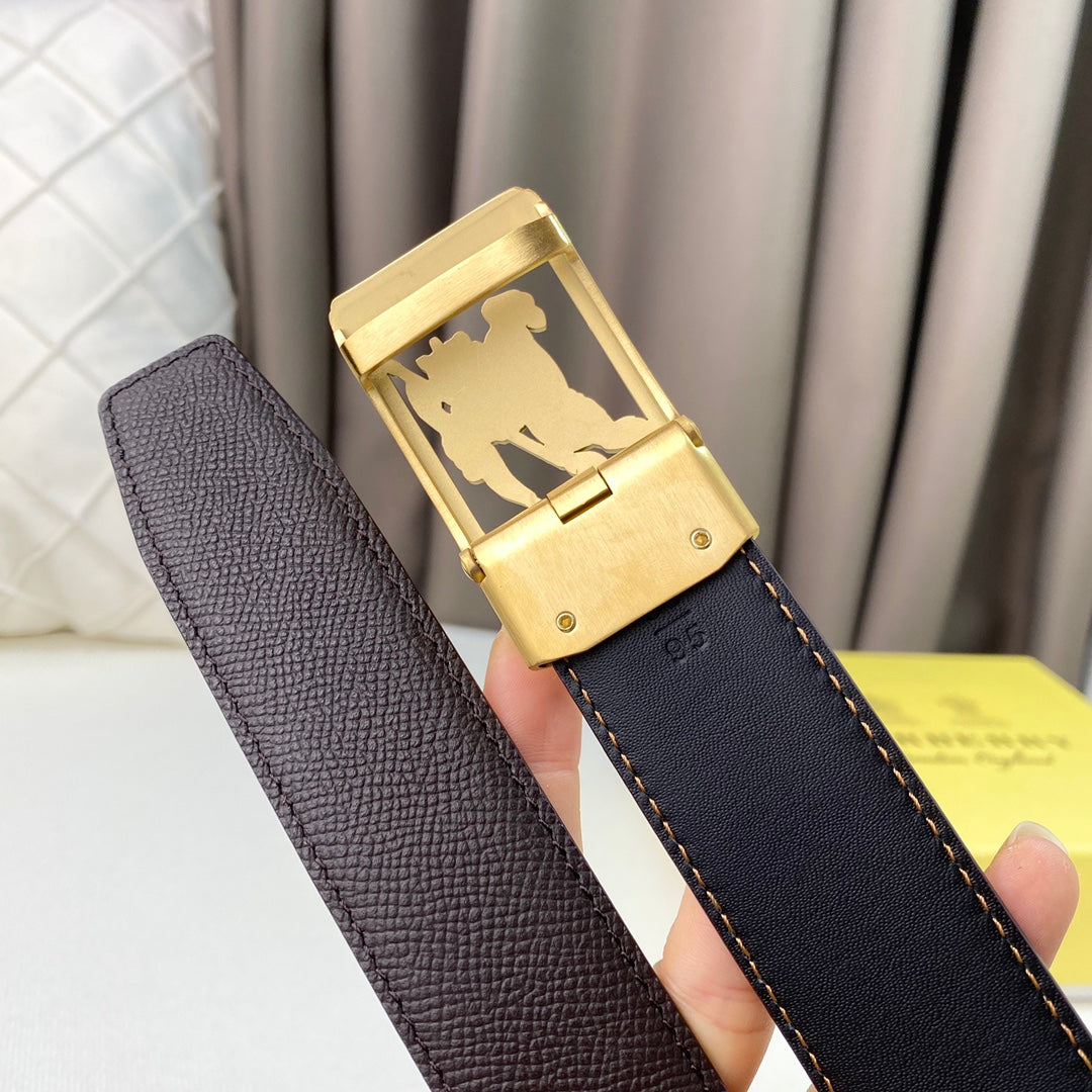 BUEM19  wide 3.5cm new arrive fashion gold and silver color belt waistband for Men gift to choose