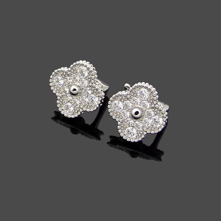 FY60   Fashion Stainless Steel Design Stud flower Earring Charm For Women Gold  Earrings Jewelry