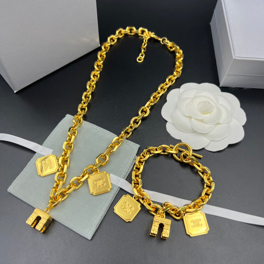 SLEM03 New arrive fashion gold color bangle necklace for woman beautiful jewelry to choose gift