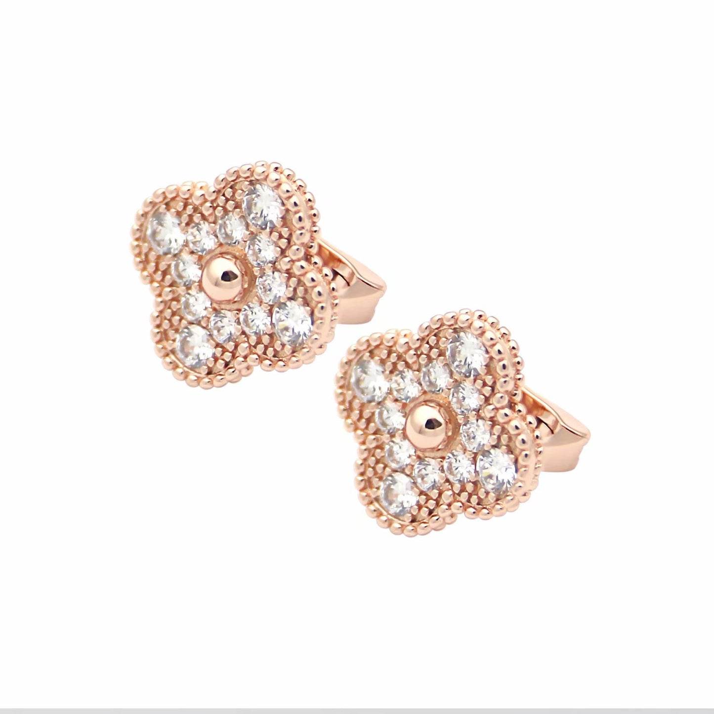 FY60   Fashion Stainless Steel Design Stud flower Earring Charm For Women Gold  Earrings Jewelry