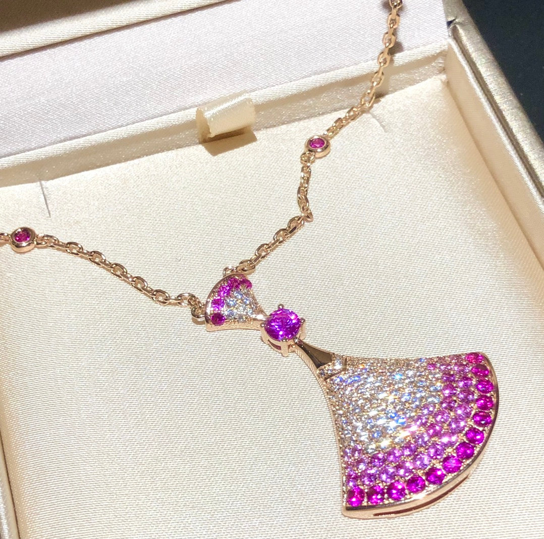 BEM12  fashion gold full cz silver and rose color Necklace for woman beautiful jewelry to choose gift