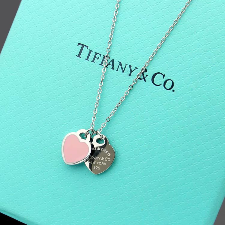 TN09  New Fashion Titanium steel Necklace for Women gift Couples Cubic Zirconia Wedding Necklace