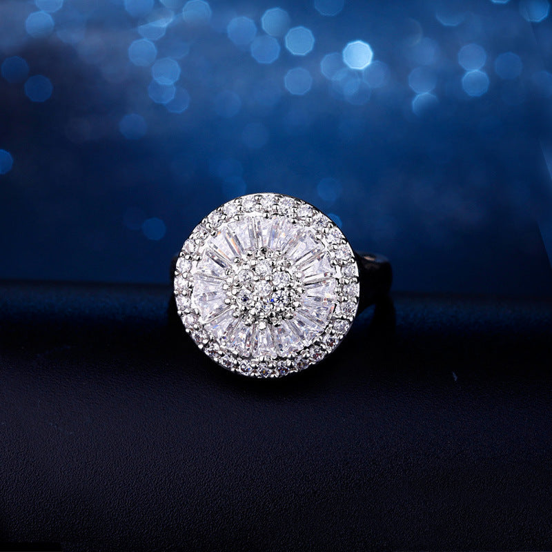 Hot sale Fashion full cz Ring Luxury High Quality Crystal Bridal Ring for women Jewelry Christmas gifts