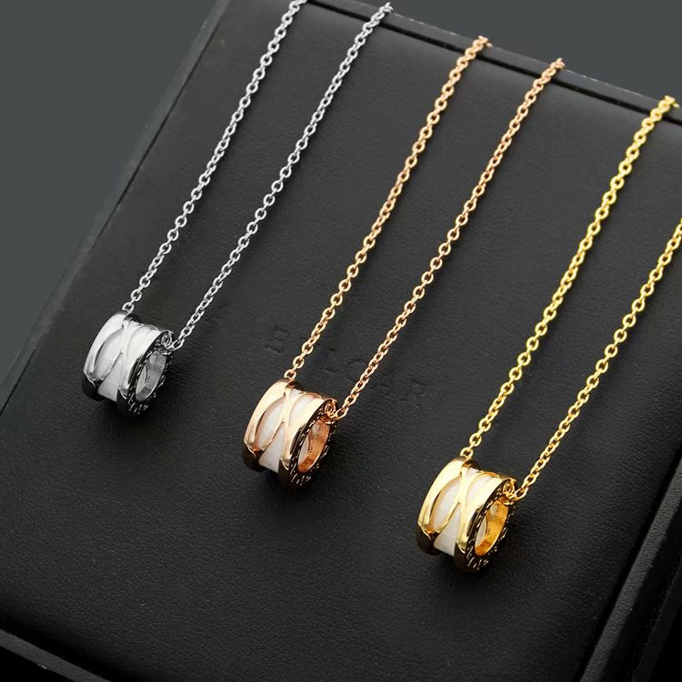 BNT20 New Fashion Titanium steel ceramic Necklace for Women Couples Anel Cubic Zirconia Wedding Bands