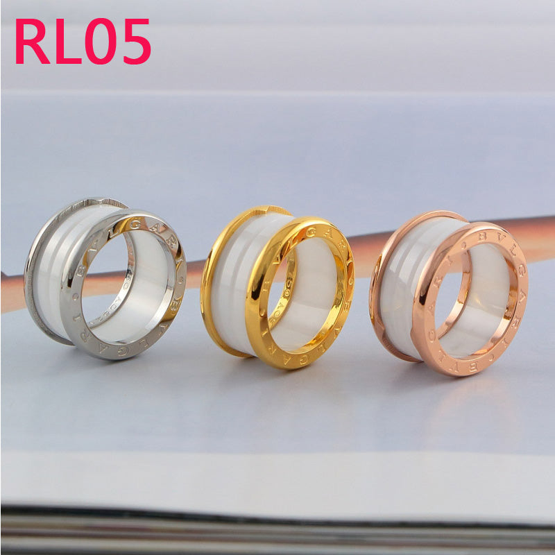 RL05 New Fashion Titanium steel  ring for Women jewelry Couples Anel Cubic Zirconia Wedding Bands gift