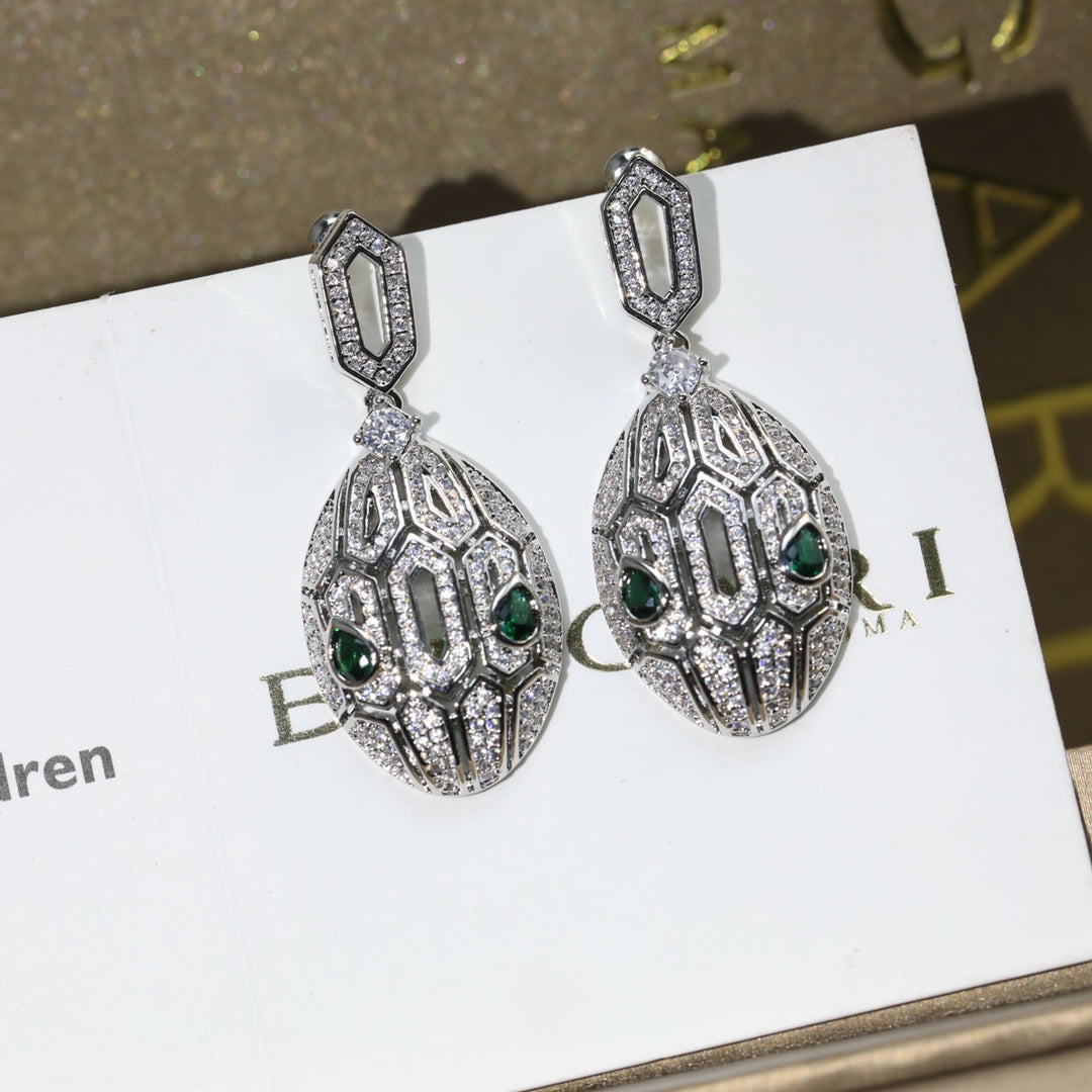 BEM03 New arrive fashion gold full cz earrings 3color for woman beautiful jewelry to choose gift