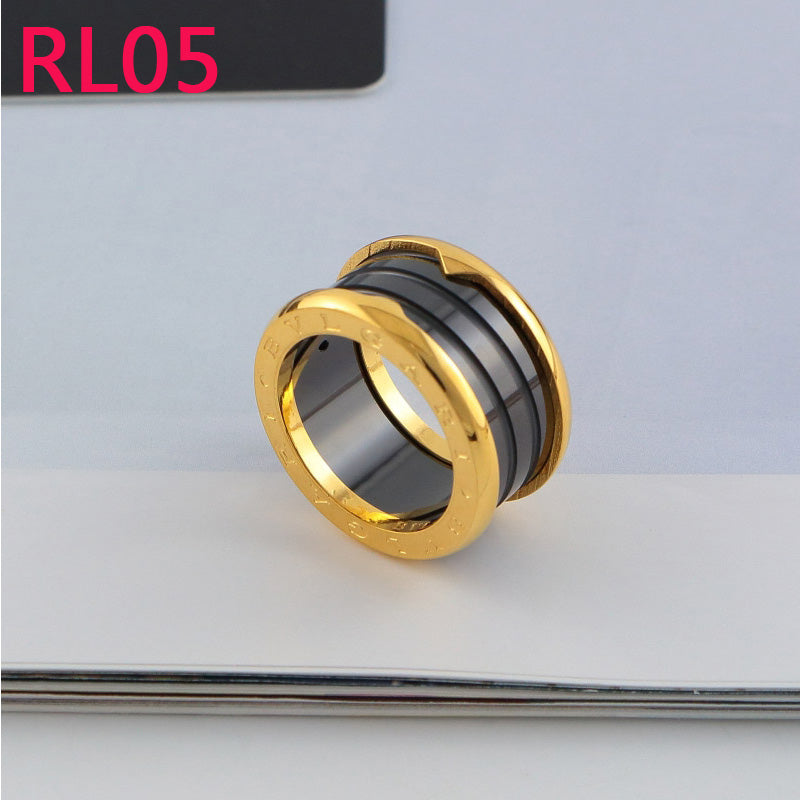 RL05 New Fashion Titanium steel  ring for Women jewelry Couples Anel Cubic Zirconia Wedding Bands gift