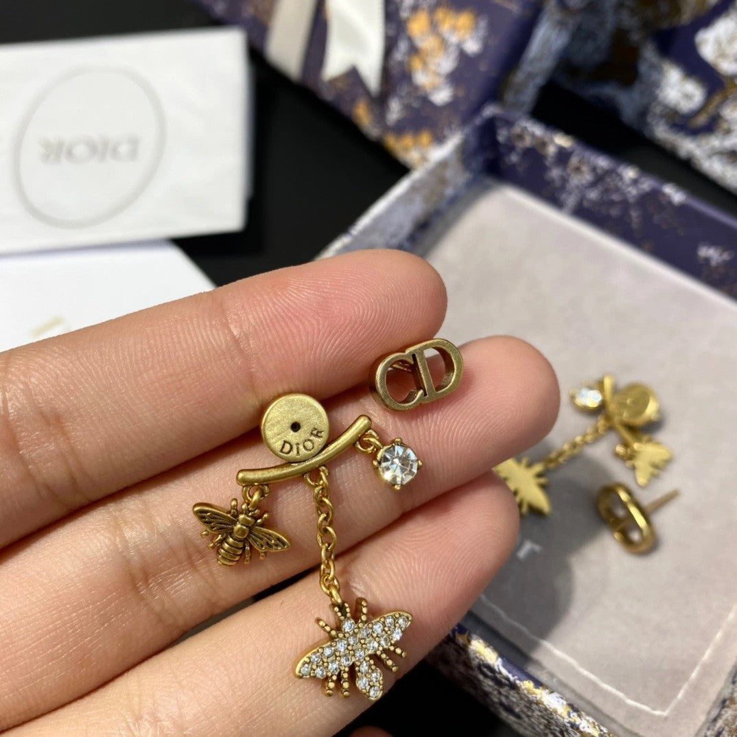 DEM17 New arrive fashion gold color white earring  for woman jewelry beautiful jewelry no with box